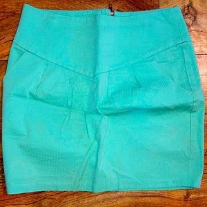 High waisted teal skirt